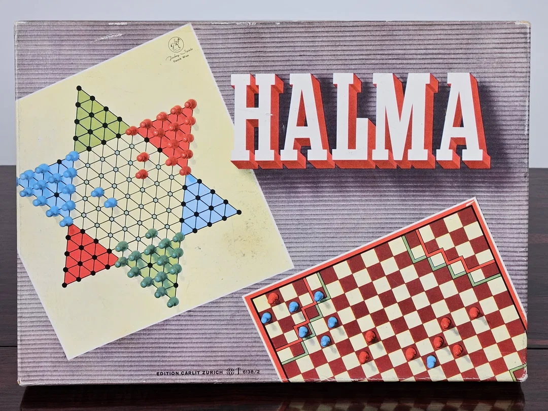 HALMA - Vintage Gesellschaftsspiel - Jockey Spiel – Bild 1