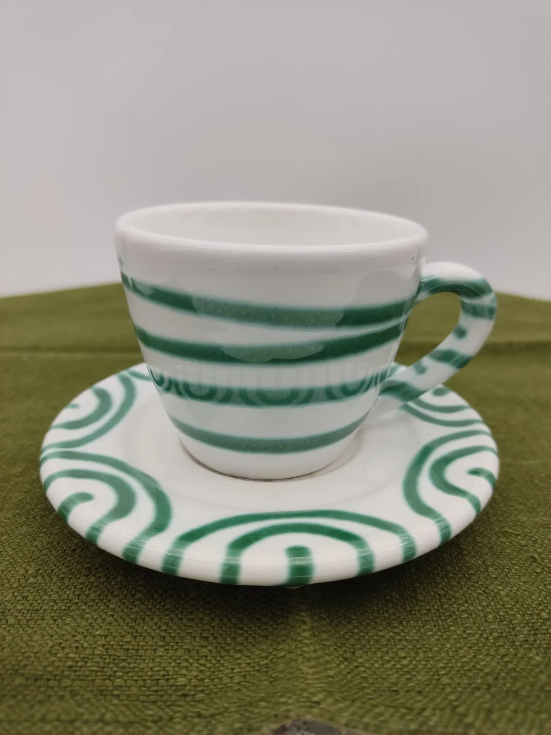 Gmundner Keramik Espresso-Set Grün Geflammt | Geschenkbox – Bild 7