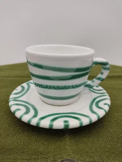 Gmundner Keramik Espresso-Set Grün Geflammt | Geschenkbox – Vorschau 7