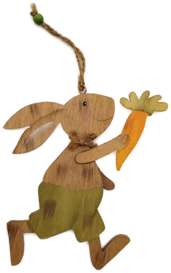Handbemalter Aufhänger vom Osterhasen - Holz - Bild 1