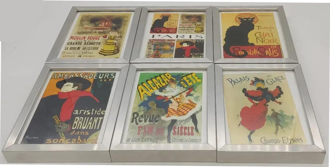 Bild Französische Plakatkunst im Postkartenformat passend gerahmt 6 Stück  – Bild 3
