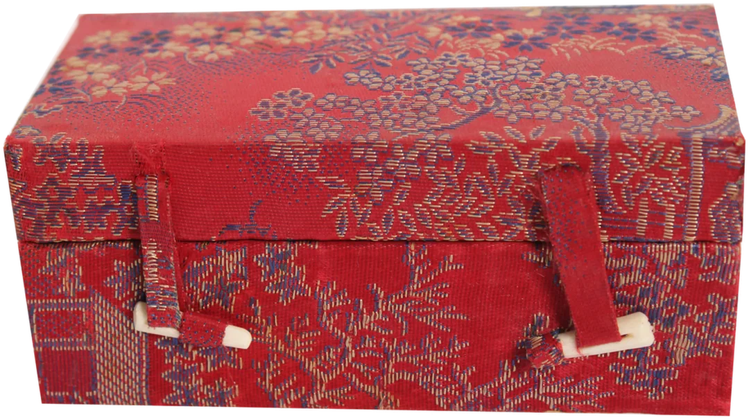 Chinesische Baoding Kugeln im bestickten roten Etui – 2 Massagekugeln – traditionell – Bild 3