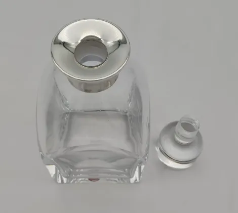 Orrefors Kristallglaskaraffe Whisky Sterlingsilber – Bild 6
