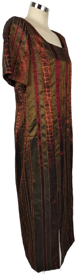 Maxi-Abendkleid Bronzestreifen | Petra  Wiechmann Euro 42 – Vorschau 3