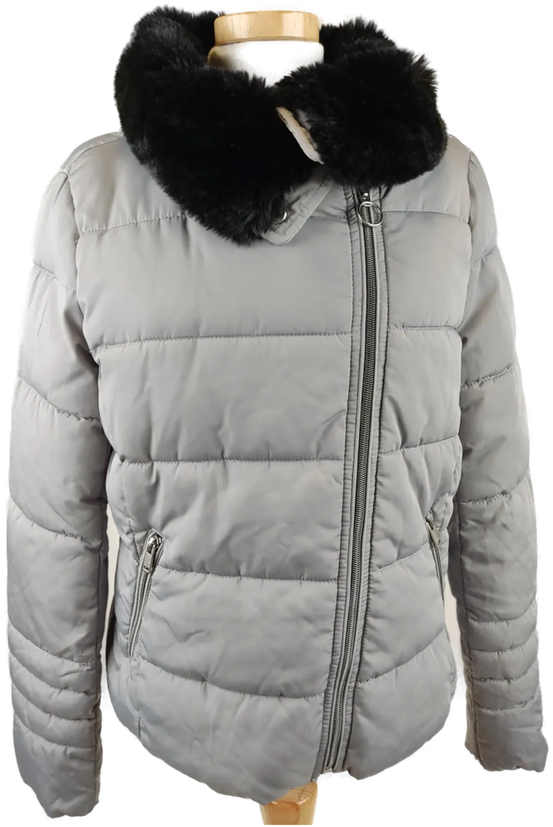 Clockhouse Damen Winterjacke mit Kunstpelzkragen - grau - M/38 - Bild 1