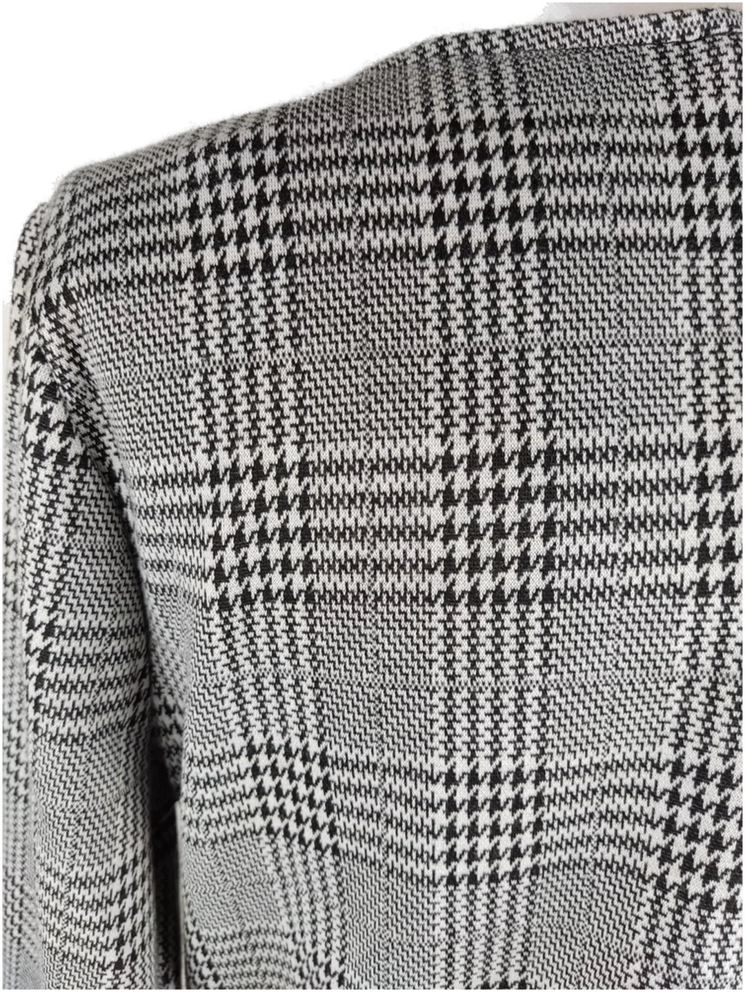 Kleid "Only", dreiviertelarm mit Rundhalsausschnitt, grau/weiß/schwarz kariert, Größe M – Bild 4