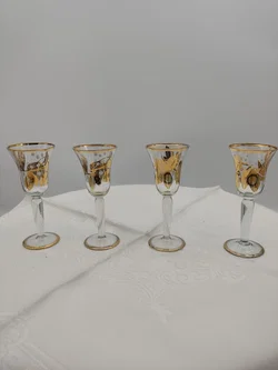 Schnapsgläser 4er-Set Goldrand, Blättermuster  | Vintage-Glanz - Bild 5