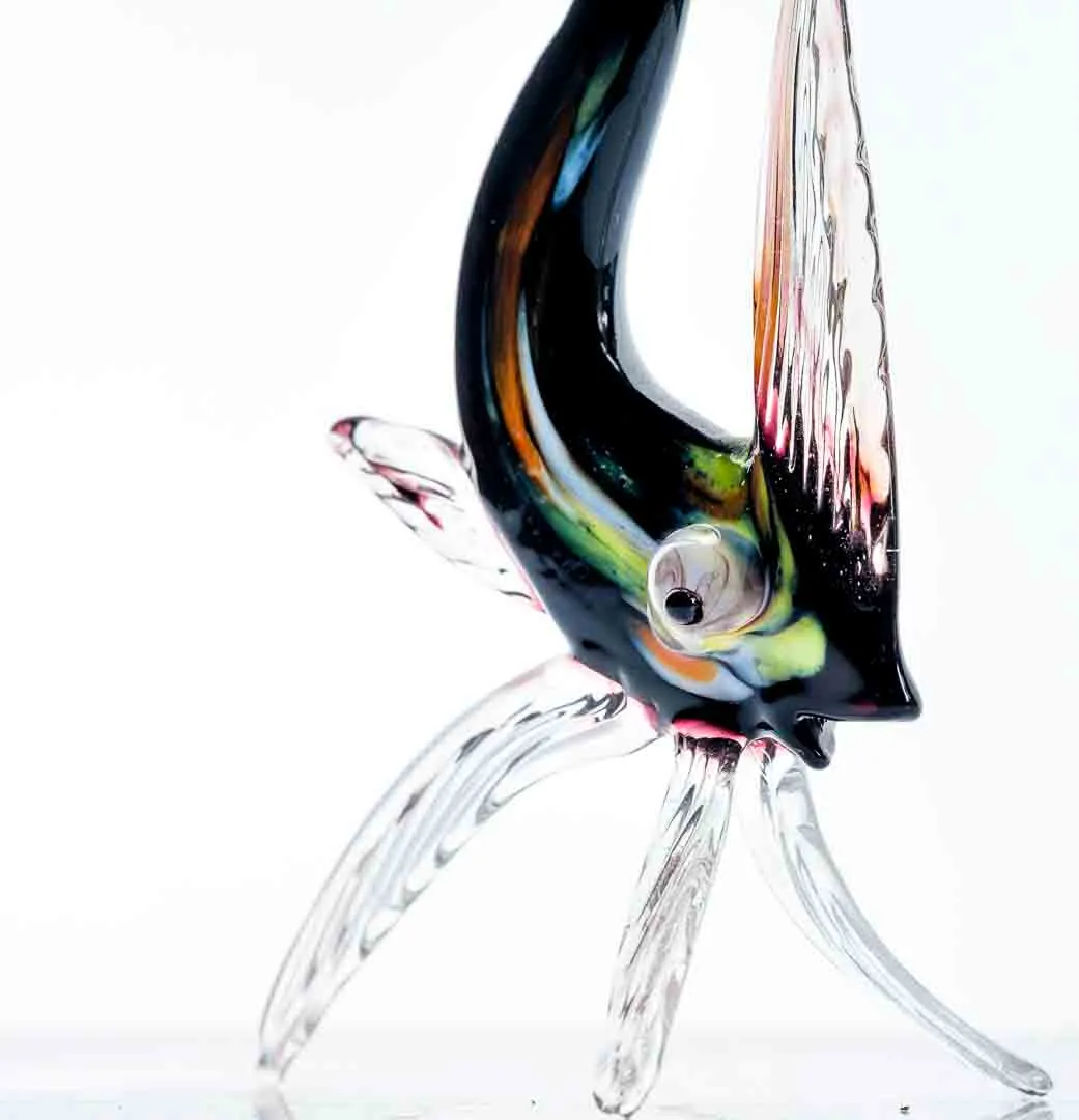 Murano-Glasfisch Sommerso mehrfarbig handgefertigte Glasskulptur 21 cm – Bild 3