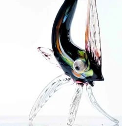 Murano-Glasfisch Sommerso mehrfarbig handgefertigte Glasskulptur 21 cm – Vorschau 3