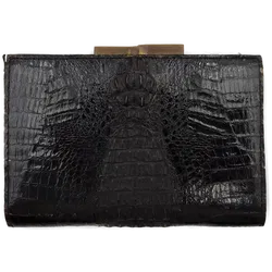 Krokodilleder Damen Vintagetasche und Brieftasche schwarz - Bild 13