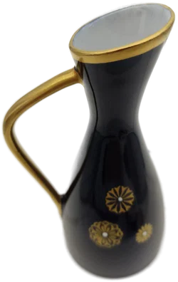 Lichte Porzellan Vase (Fine China) Echt Kobalt Gold  | Aus Thüringischen Manufaktur - Bild 5