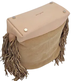 Max V. Koenig Damen Lederhandtasche mit Fransen, beige/creme - Höhe ca. 37 cm  - Bild 3