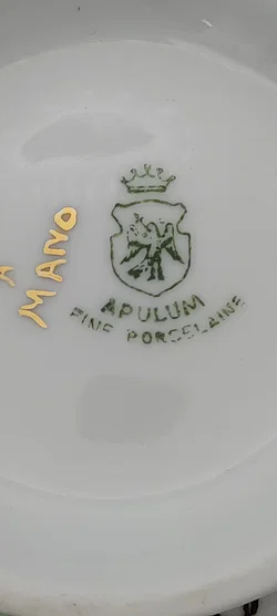 Apulum Vase grün/ rosa Blüten Vintage – Vorschau 2