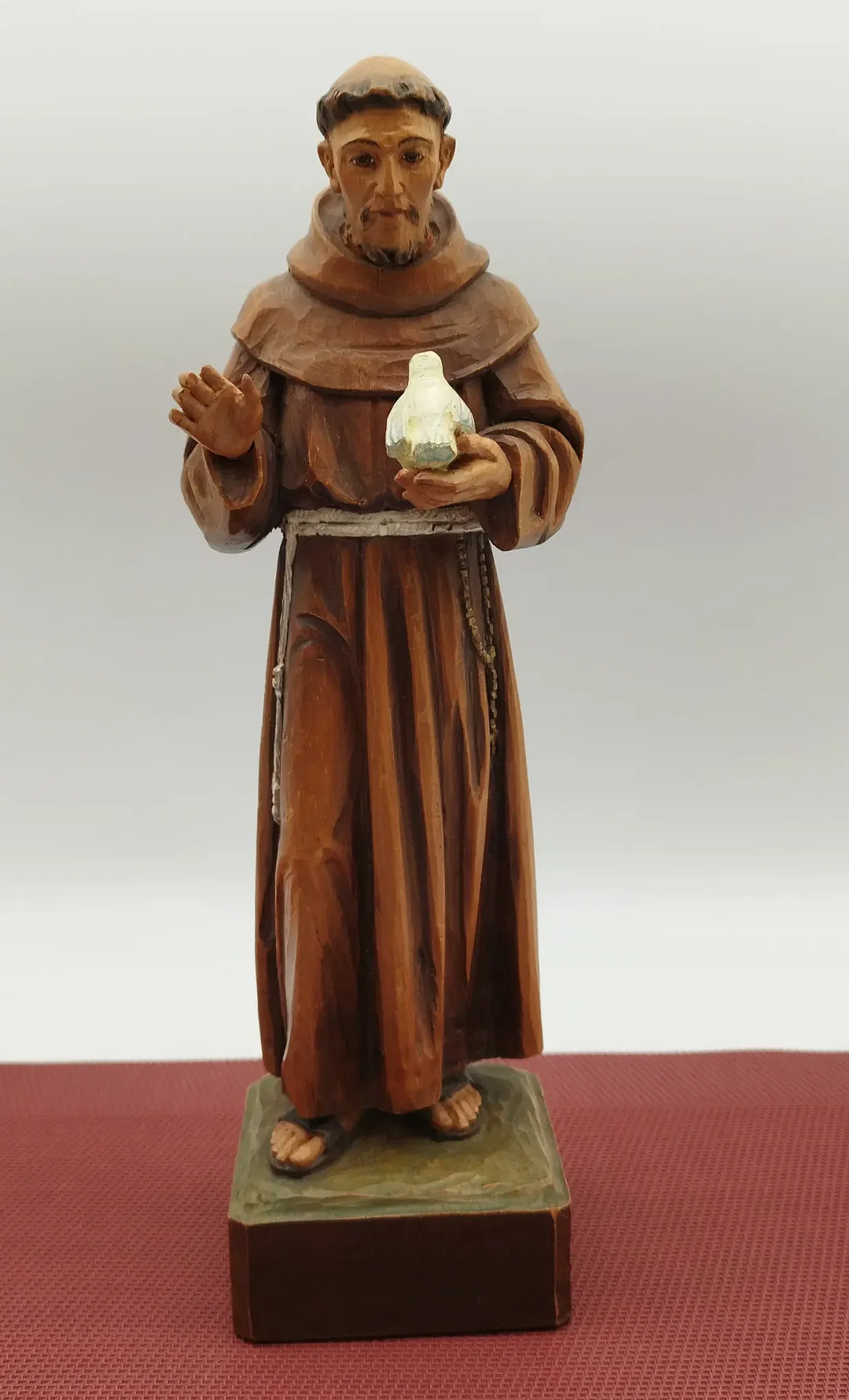 Holzstatue, handgeschnitzt aus Südtirol, Franz v. Assisi | Liebevoll Gealtert - Bild 4