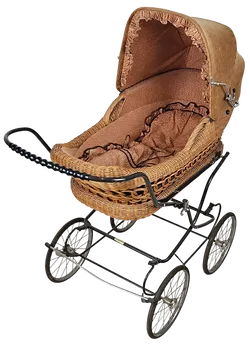 Vintage Kinderwagen aus Rattan/Metall - Bild 2