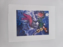 Hochwertiger Kunstdruck (Tushita 2002), "Blauer Geiger" - Marc Chagall – Vorschau 1