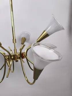 Deckenleuchte Messing/Glas, 8-flammig - Bild 4