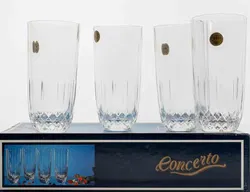 Concerto Capri - 4er-Set Bleikristall-Longdrinkgläser / Wassergläser (Vintage, Made in Italy) - Bild 2