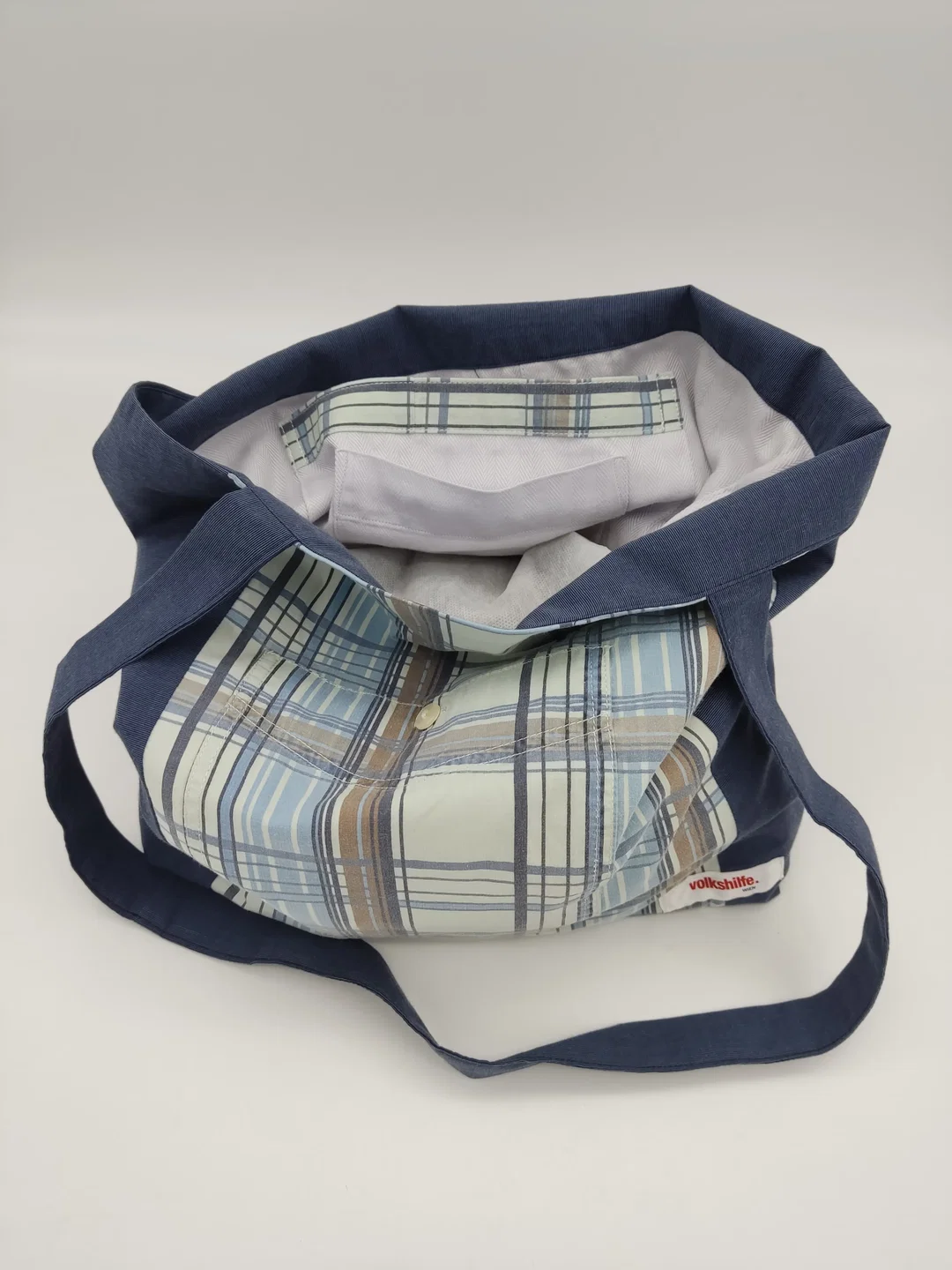 Tragtasche Stoff mehrfarbig + Henkel – Bild 2