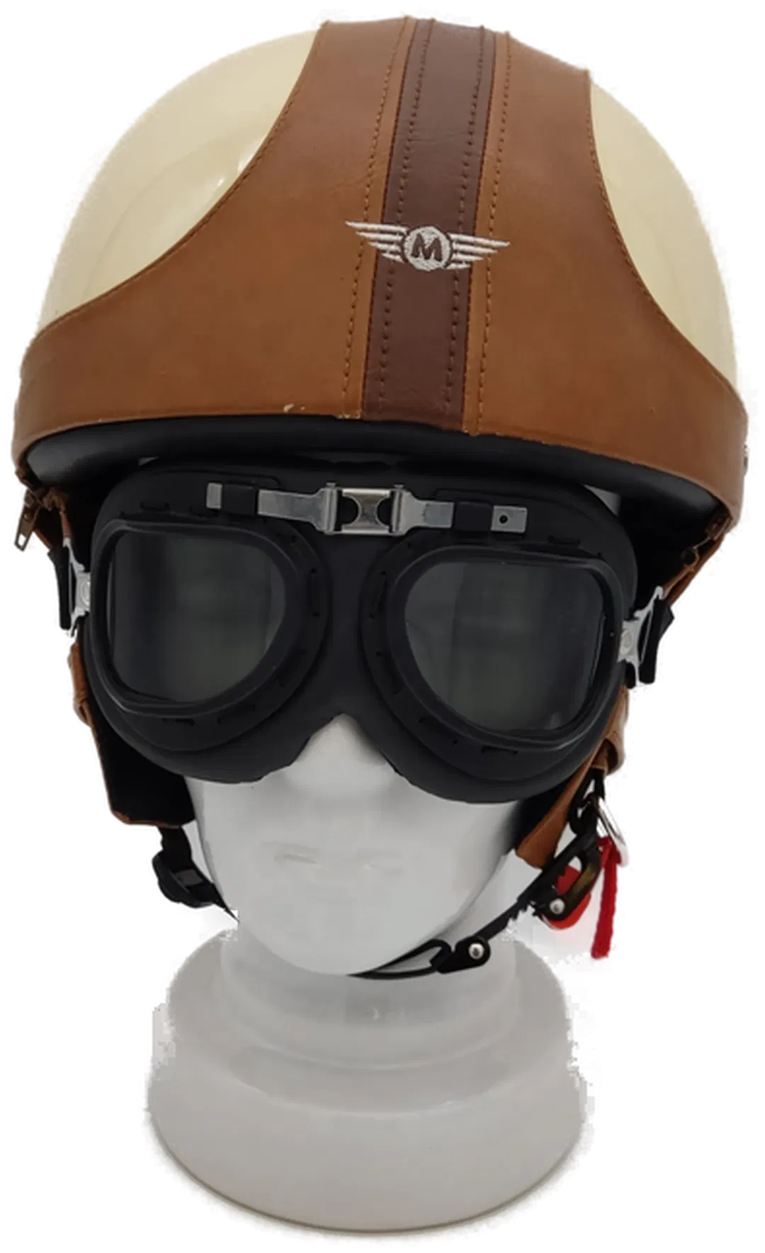 Motorradhelm Retro unisex braun/beige Gr. S (55-56) - Bild 3