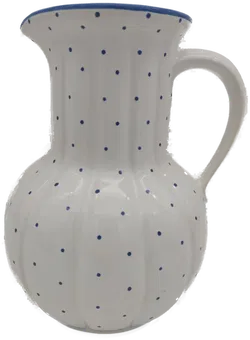 Gmundner Keramik, Kanne barock, blaue Tupfen, Höhe: 22 cm - Bild 4