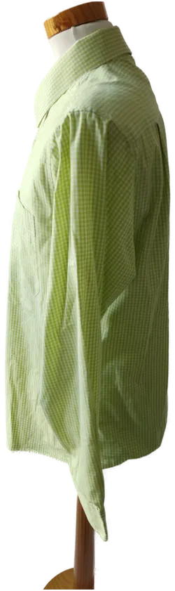 ALPIN Herren Trachtenhemd langärmlig - hellgrün und weiß kariert - Gr. XL - Bild 2