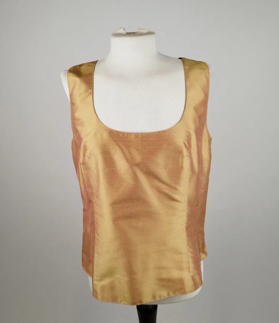 Schimmerndes Tanktop - gold/rosa / mit Reißverschluss - Bild 1