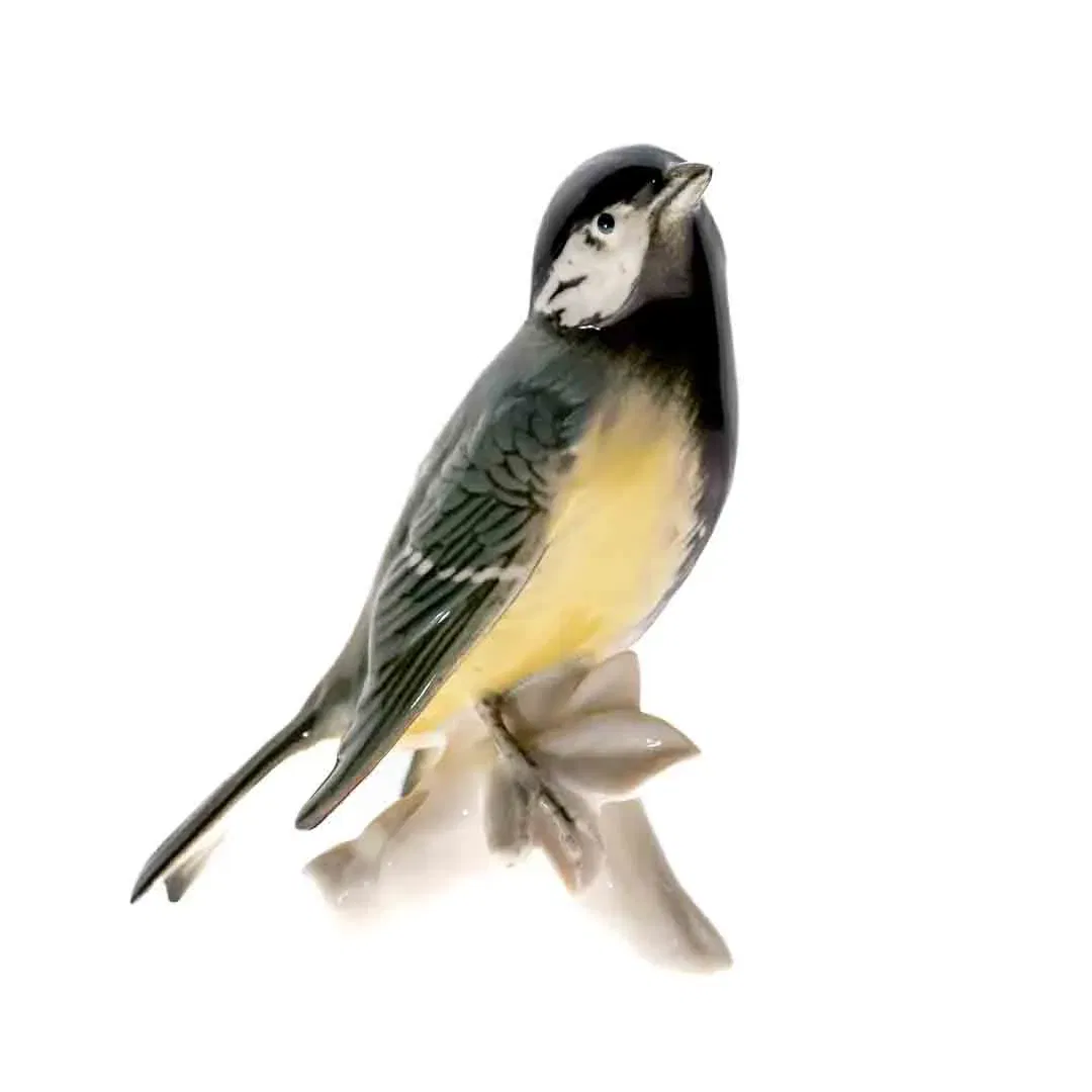 Karl Ens Porzellanfigur – Kohlmeise, handbemalt, ca. 10 cm, Deutschland - Bild 4