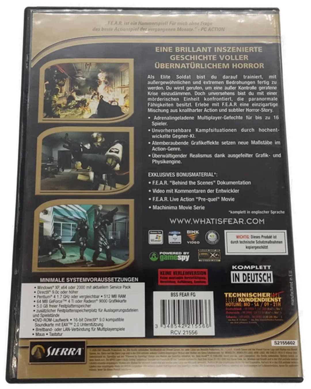 PC Game DVD-ROM Fear First Encounter Assault Recon – Bild 2