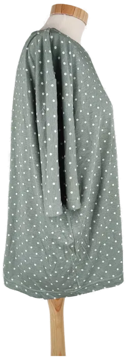 T-Shirt 'Sixth Sense' kurzarm mit Rundhalsausschnitt, grünmelliert mit Punkten, Größe XL - 48/50 - Bild 2