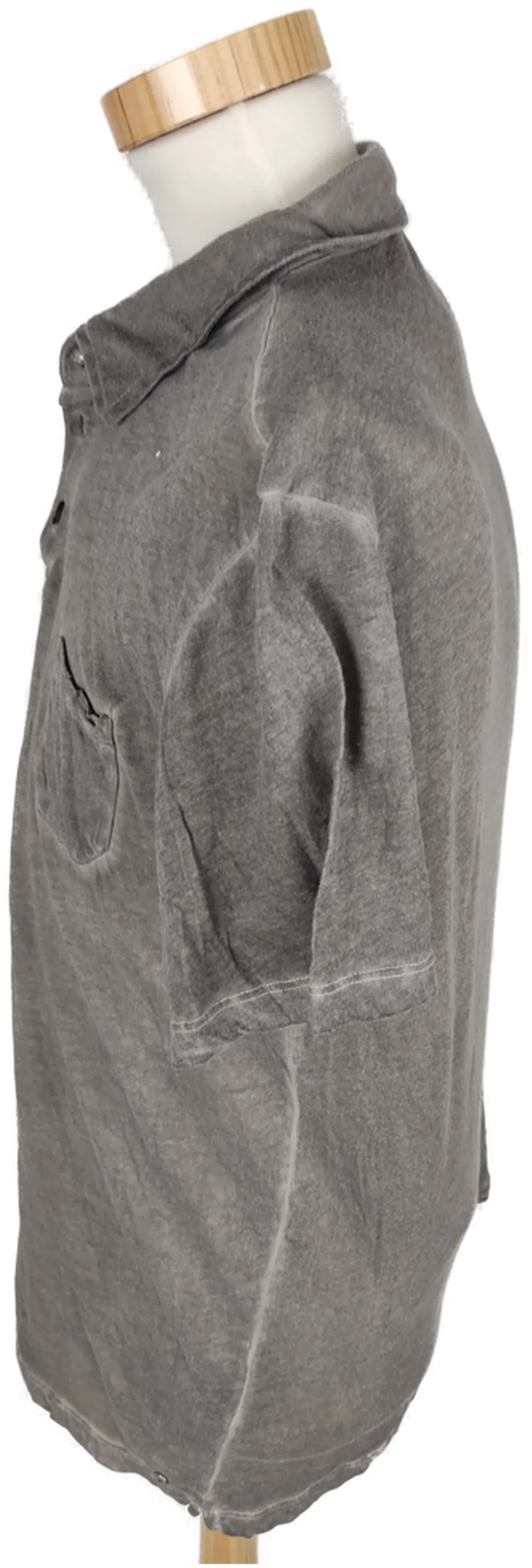 Polo Shirt "Burlington", kurzarm mit Kragen, grau mit Tasche, Größe M – Bild 4