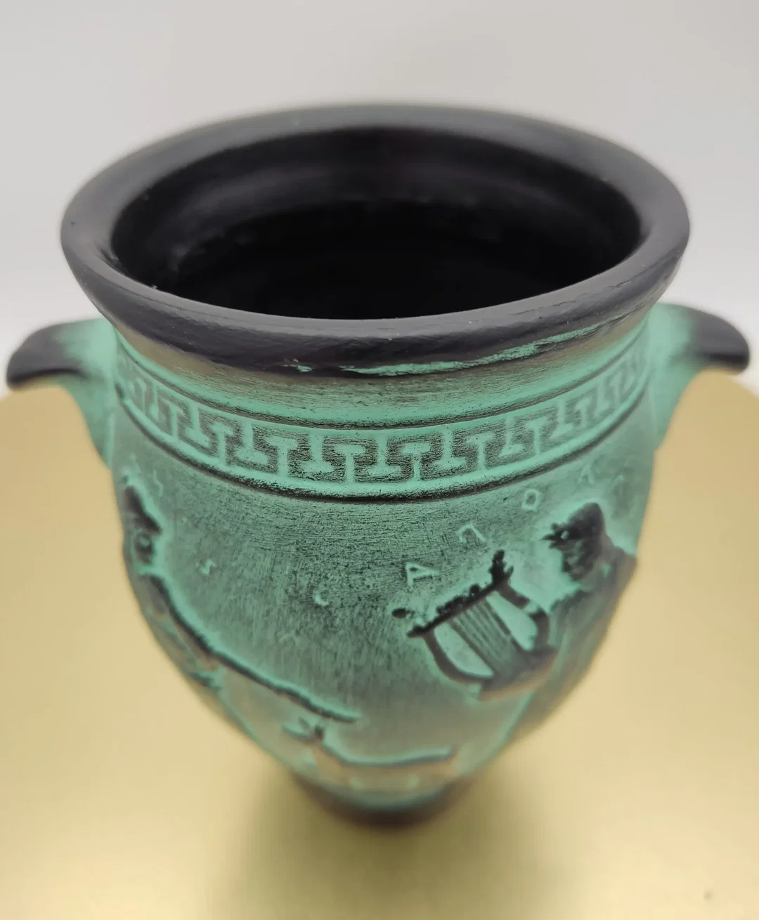 Griechische Keramik-Reliefvase In Türkisgrün | Vintage-Charme – Bild 7
