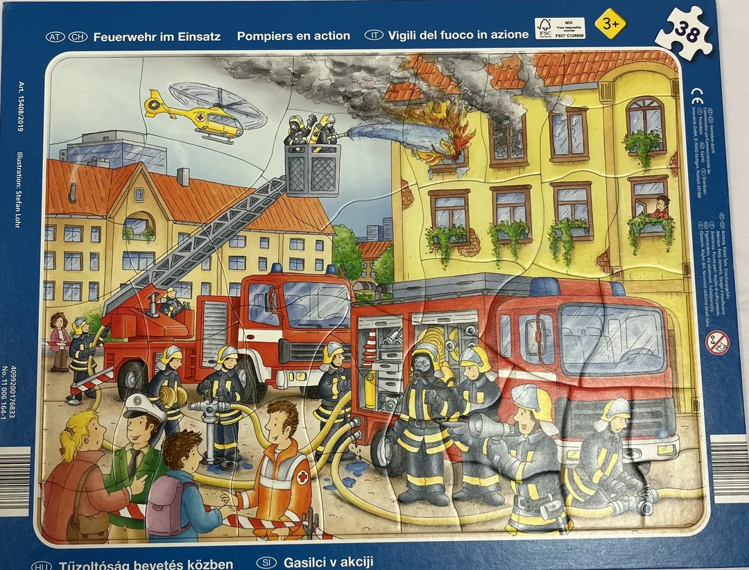 Kinderpuzzle (3er Pkg) Feuerwehr im Einsatz, Löscheinsatz, Bei der Polizei ab 3 Jahre – Bild 4