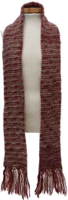 Damenschal gestreift in rot-grau - Bild 1