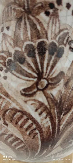 Keramik Vase mit Blumendekor - Bild 4