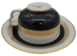 Pirkenhammer Kaffeetasse Porzellan Weiß / Schwarz - Bild 2