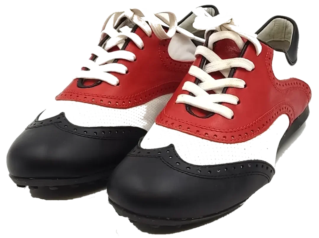 Walter Genuin Damengolfschuhe schwarz/weiß/rot Gr. 37 – Bild 1