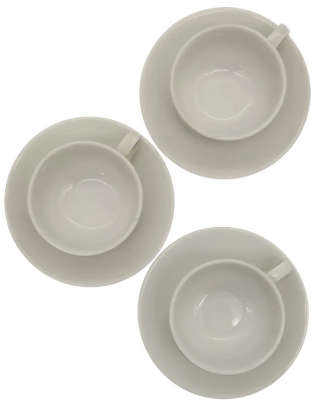 Lilien Porzellan Mokka-Tassen mit Unterteller – 3-teiliges Set, Vintage Weiß - Bild 1