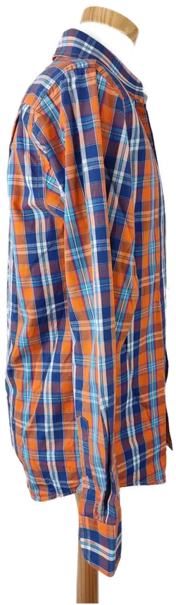 Tom Ramsey Herrenhemd orange/blau kariert - M - Bild 2