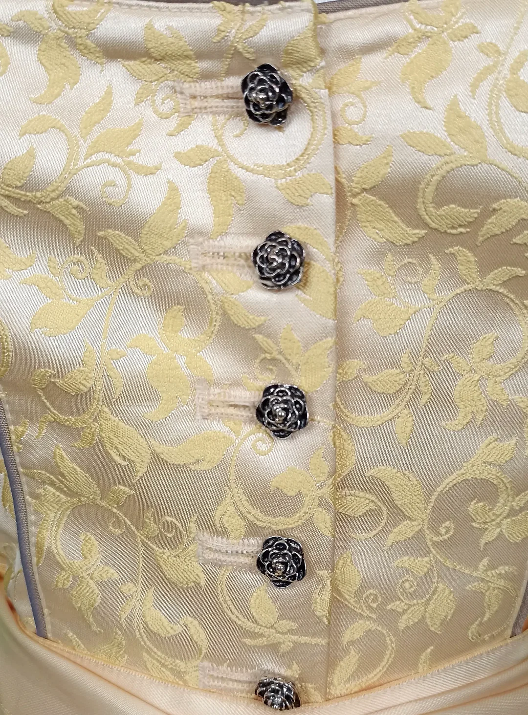 Alpin de luxe Damendirndl gelb/weiß Gr. XXS – Bild 3