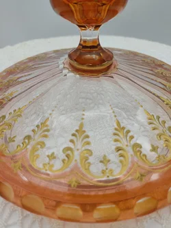 Glas Bowle-Gefäß mit Unterteller mit Golddekor | Festlicher Blickfang - Bild 15