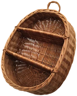 Ovales Vintage - Wandregal aus geflochtener Weide, Boho- und Rattan-Stil, 70er/80er – Vorschau 1