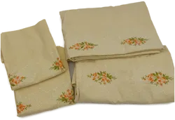Exquisites 4tlg. Bettwäscheset Wäschehaus Josef Grabher in gelb mit edler Stickerei - Bild 1