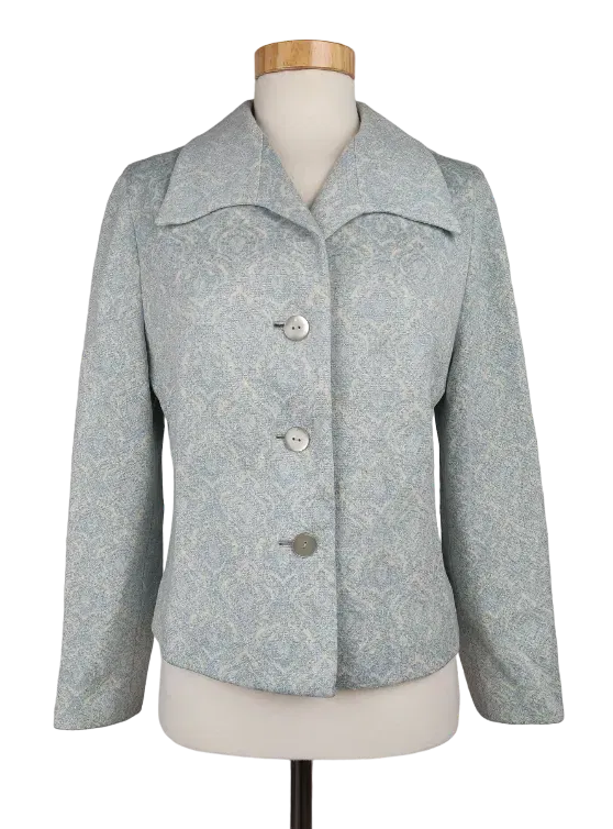 Vintage Damen Blazer, hellblau/beige - Gr. S - Bild 4