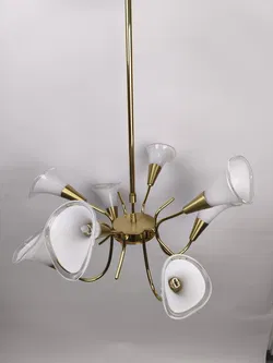 Deckenleuchte Messing/Glas, 8-flammig - Bild 5