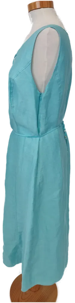 GERRY WEBER Damen Leinenkleid mit Bindegürtel türkis - 44 - Bild 2