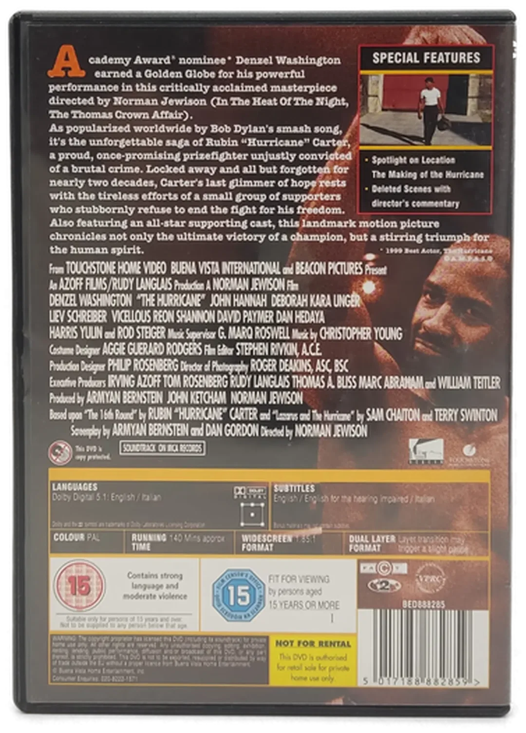 DVD "The Hurricane" mit Denzel Washington und Liev Schreiber – Bild 2