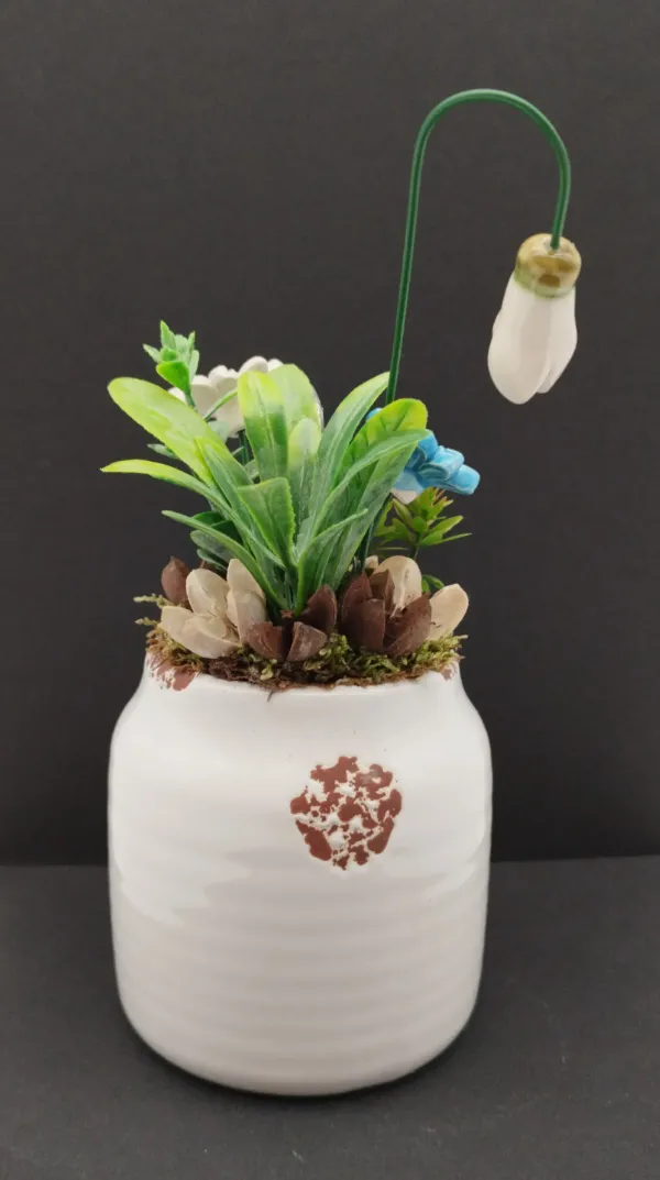 Kleiner osterlicher Blumentopf - Deko / ca. 21cm – Bild 2