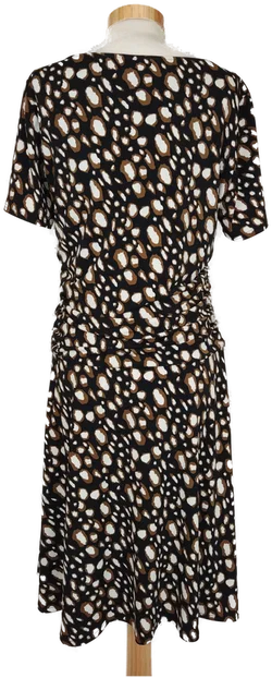 Dresses Unlimited Damen Kleid schwarz/weiß/braun gepunktet - XL/42 - Bild 2