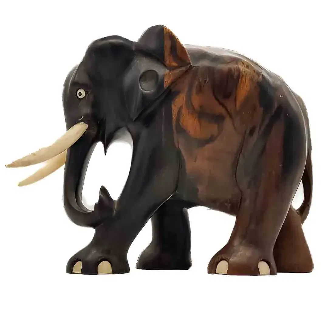 Vintage Elefanten Holz Skulptur , Höhe 14,5 cm - Bild 1